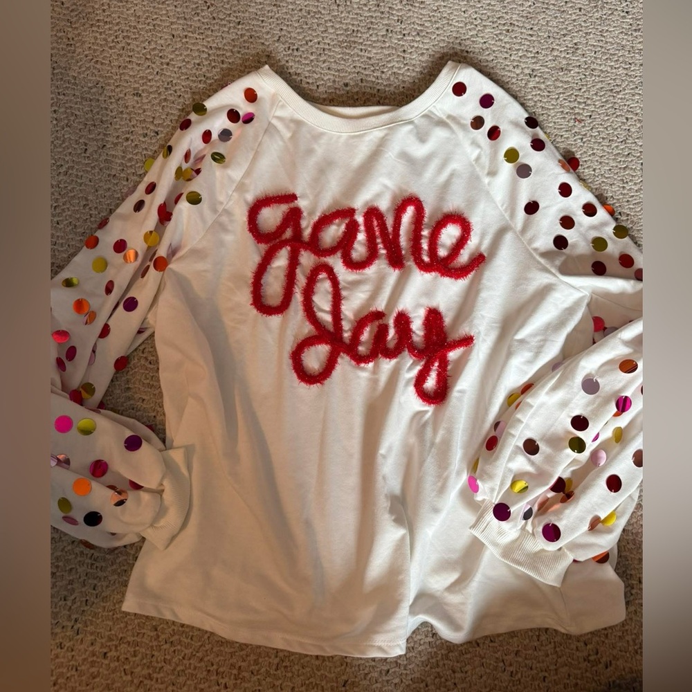 Women’s White and Red 'Game Day' Shirt